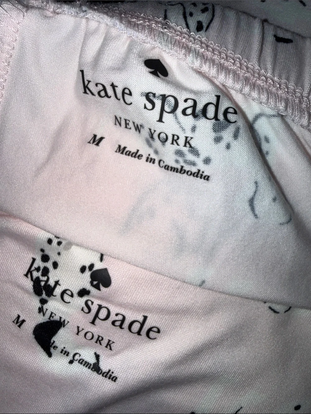 Kate Spade New York Dalmatian Print Pajama Set Light Pink NWT Size Medium